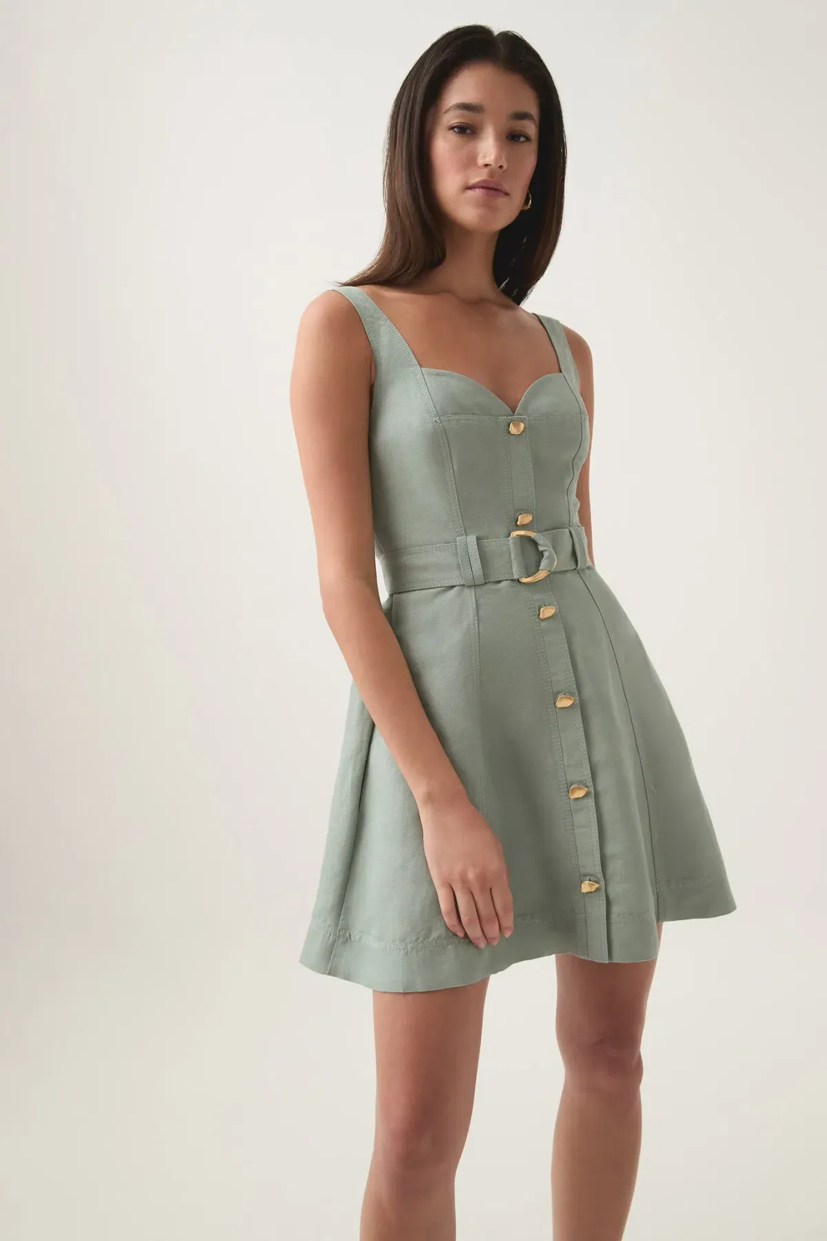 Aje Clay Belted Mini Dress Green Size 12 - Image 2