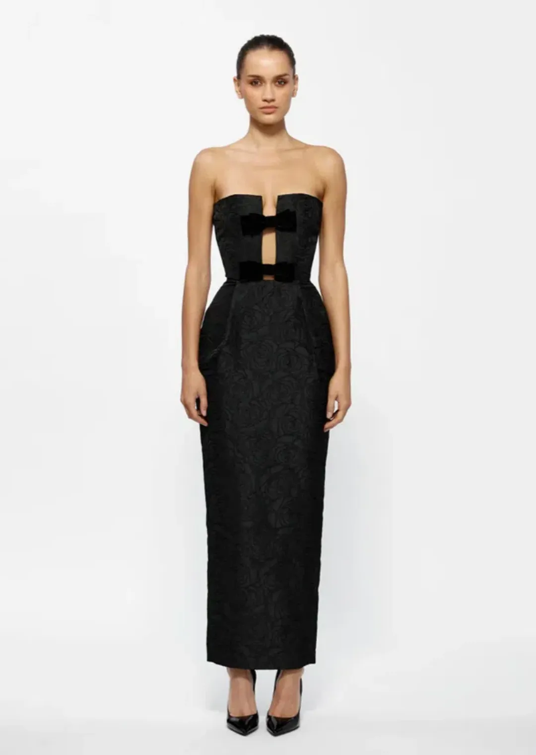 Effie Kats Kiera Dress Midi Black Size AU 10  for rent on The Volte - main image