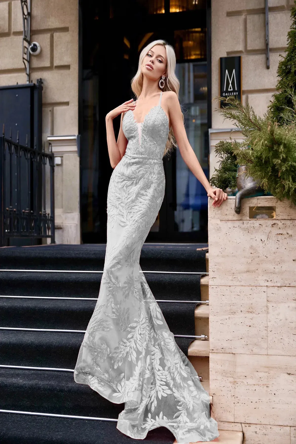 Tina Holly BB001 Formal Prom Dress Silver Size 4  - Image 1