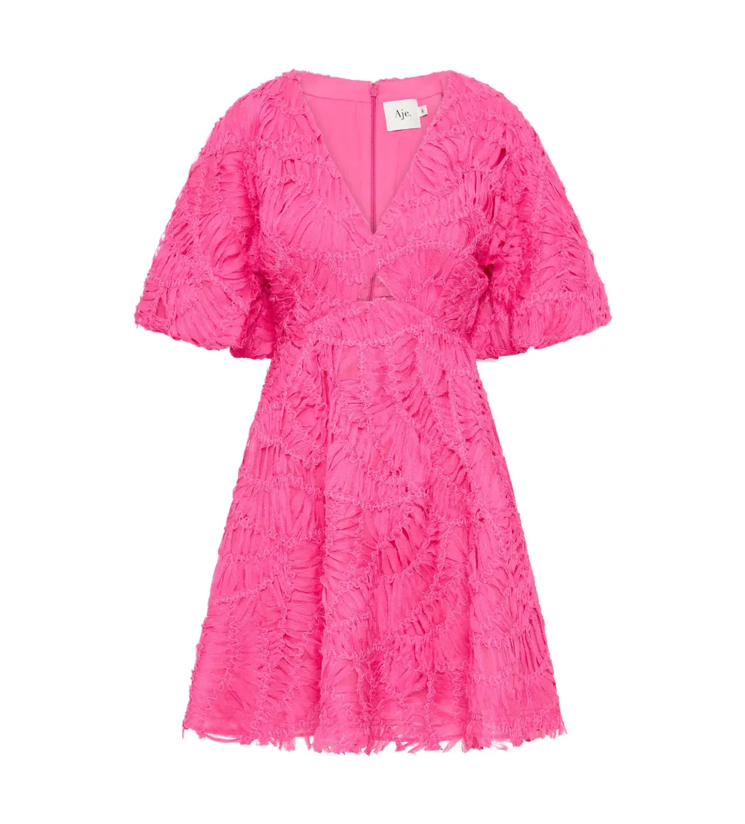Aje Florential Mini Swing Dress Azalea Pink Size 8 for rent on The Volte - main image