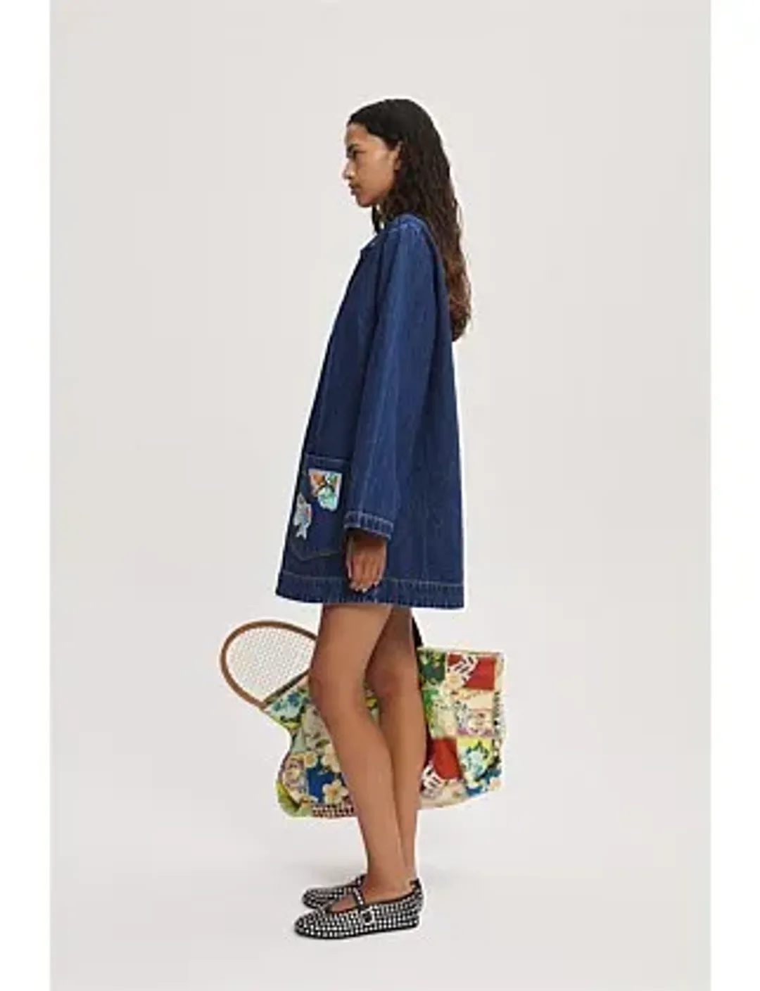 ALEMAIS SPEEDY DENIM MINI DRESS SIZE 10/L for rent on The Volte - main image