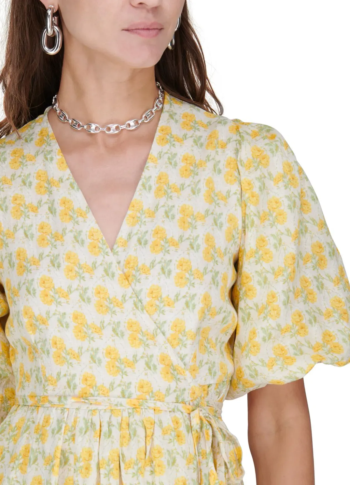 Faithfull the Brand Thulla Wrap Midi Dress in Dahlee Floral Print Size 8 - Image 2