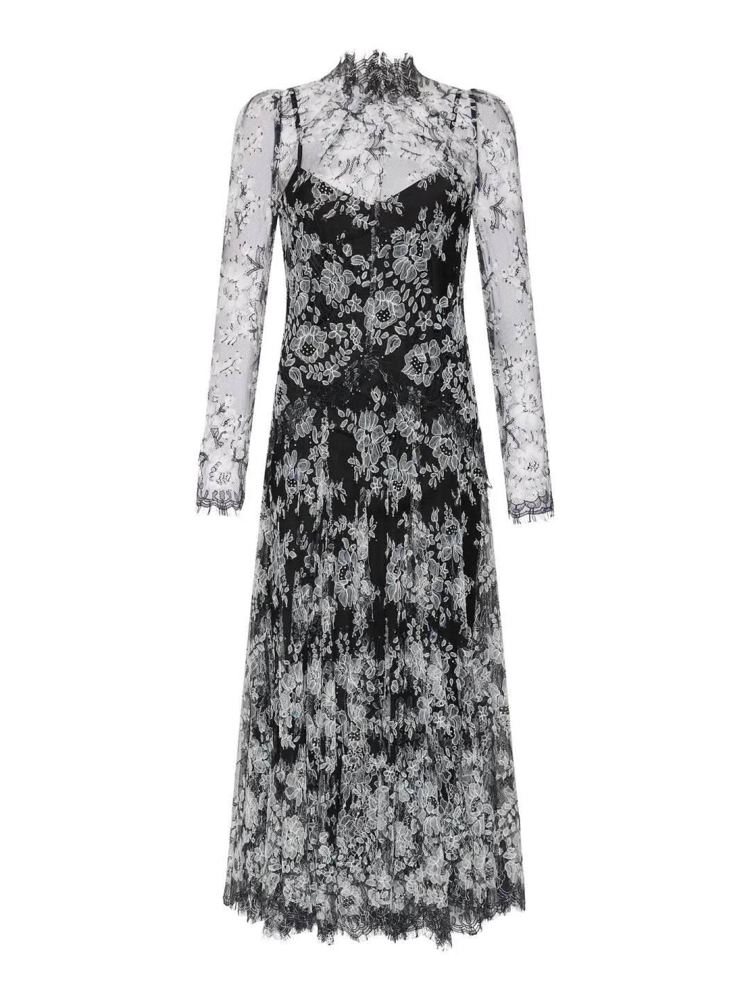 Moss & Spy Melody Midi Dress in Black/Ivory Size AU 14 for rent on The Volte - main image