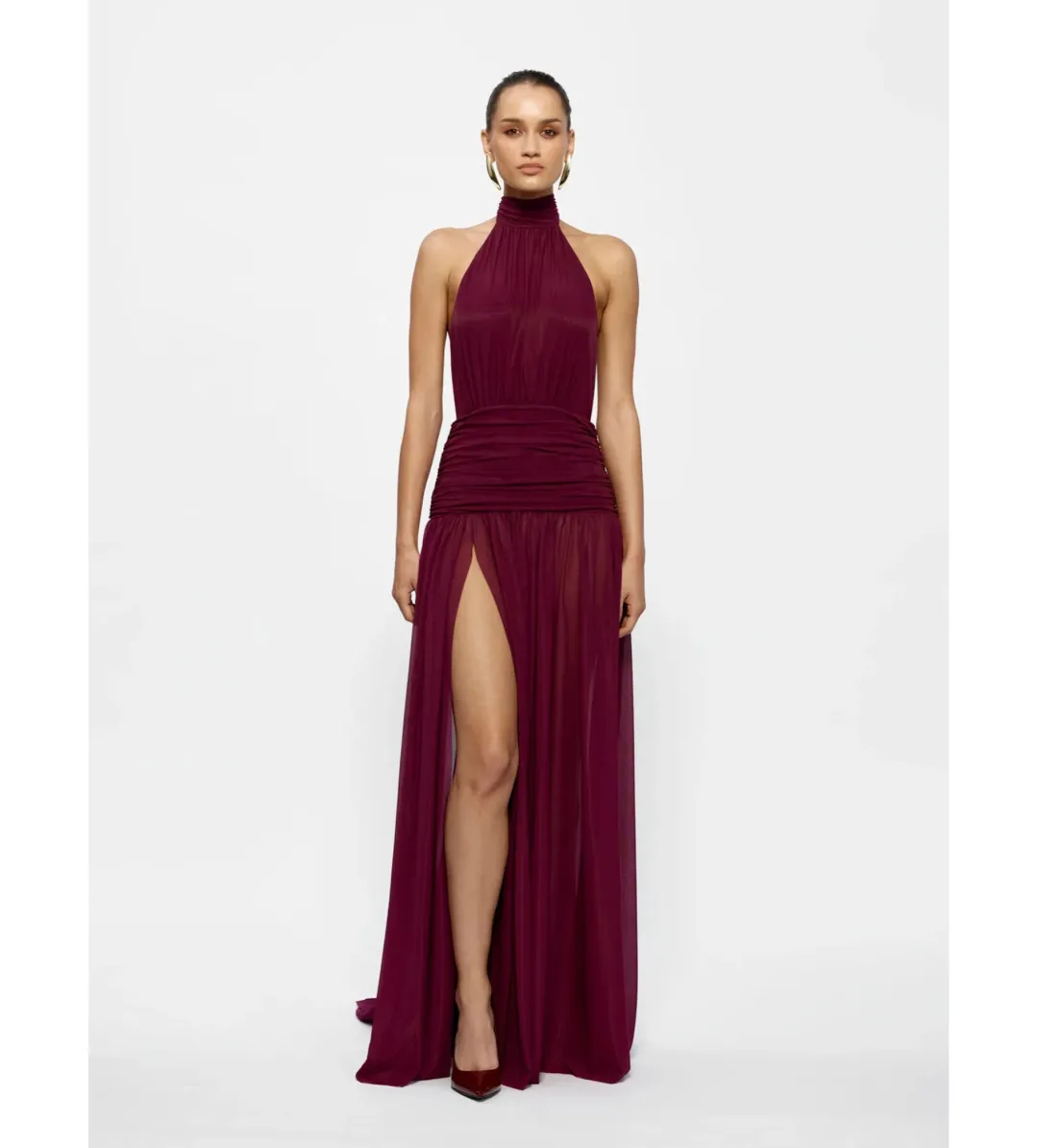 Effie Kats Verity Gown in Burgundy Size 10 for rent on The Volte - main image