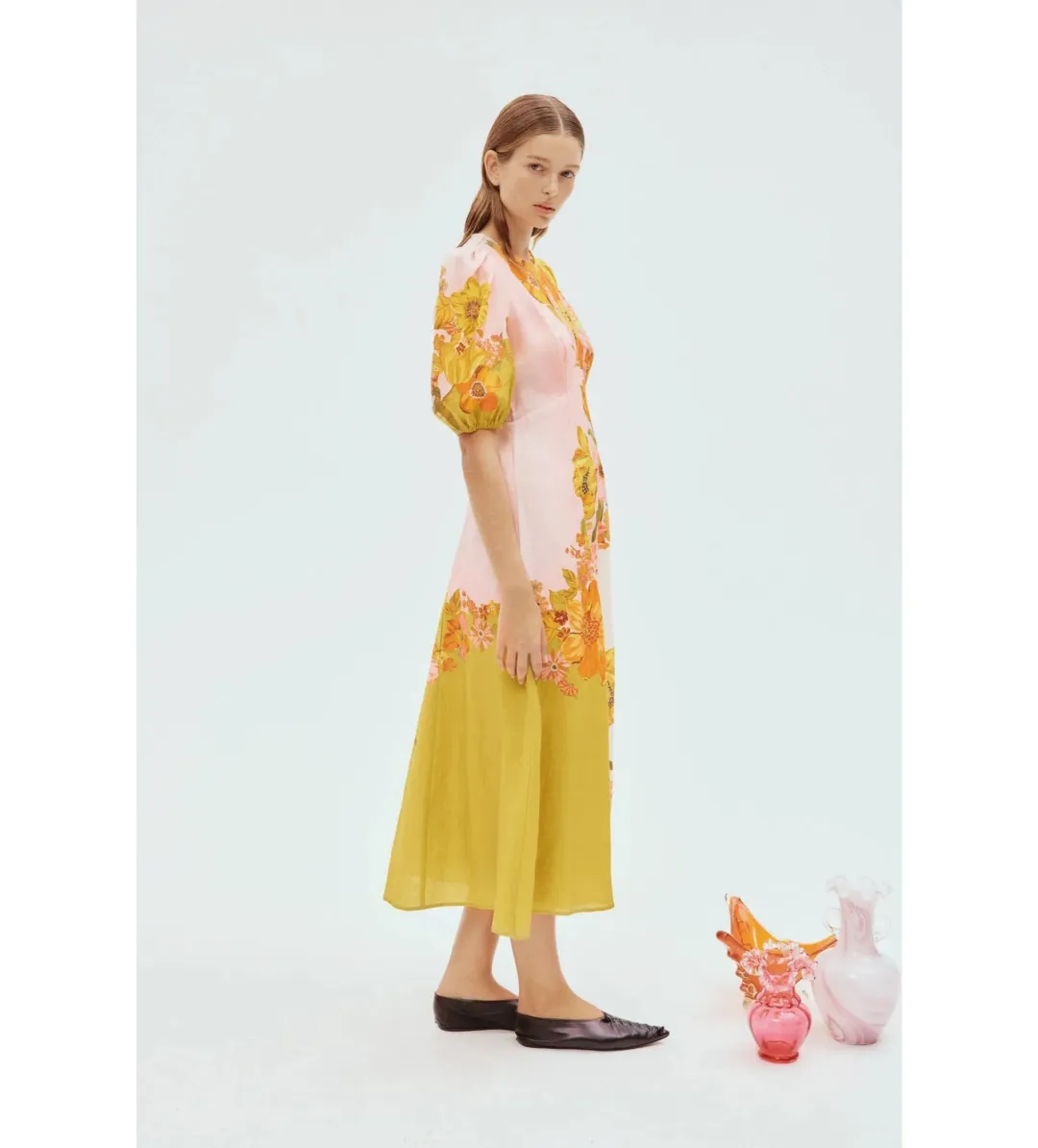 Alemais Silas Midi Dress Floral Size AU 10 for rent on The Volte - main image