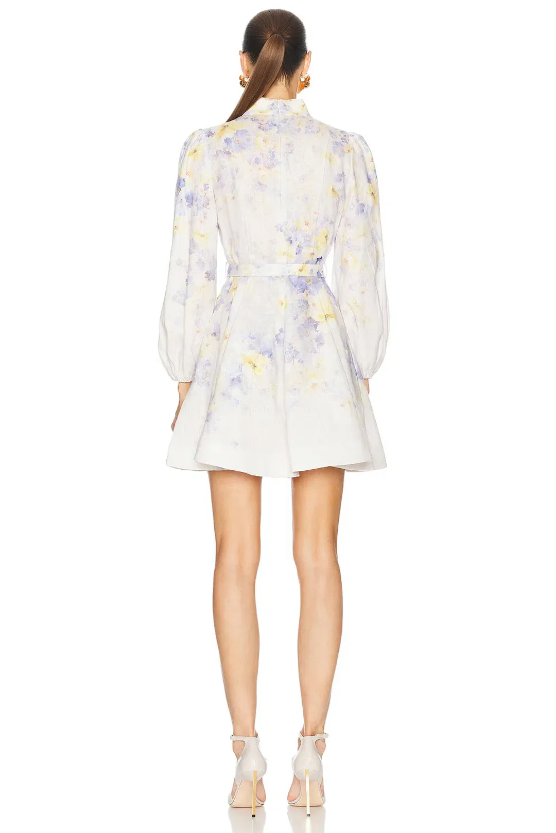 Zimmermann Crush Buttoned Mini Dress Lilac Size 12 for rent on The Volte - main image