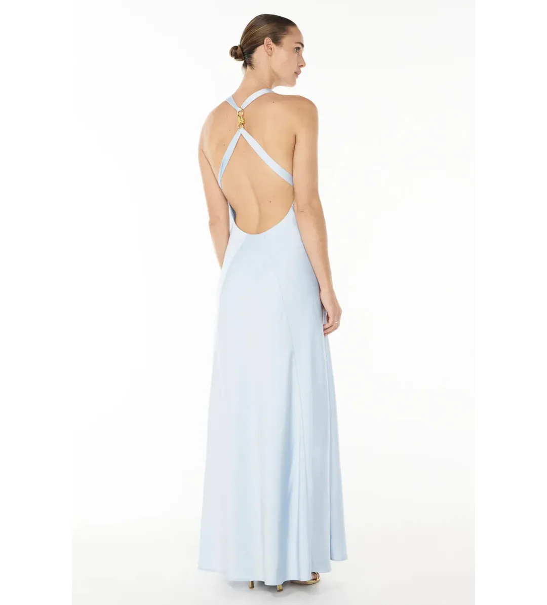 Manning Cartell Charmed Cowl Slip Maxi Dress Dove Blue Size AU 6 for rent on The Volte - main image