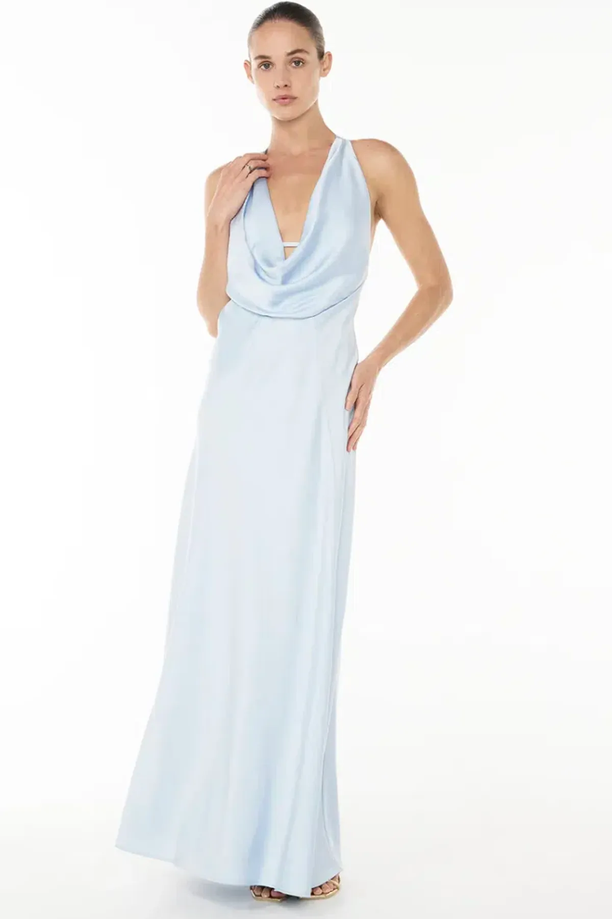 Manning Cartell Charmed Cowl Slip Maxi Dress Dove Blue Size 10 - Image 5