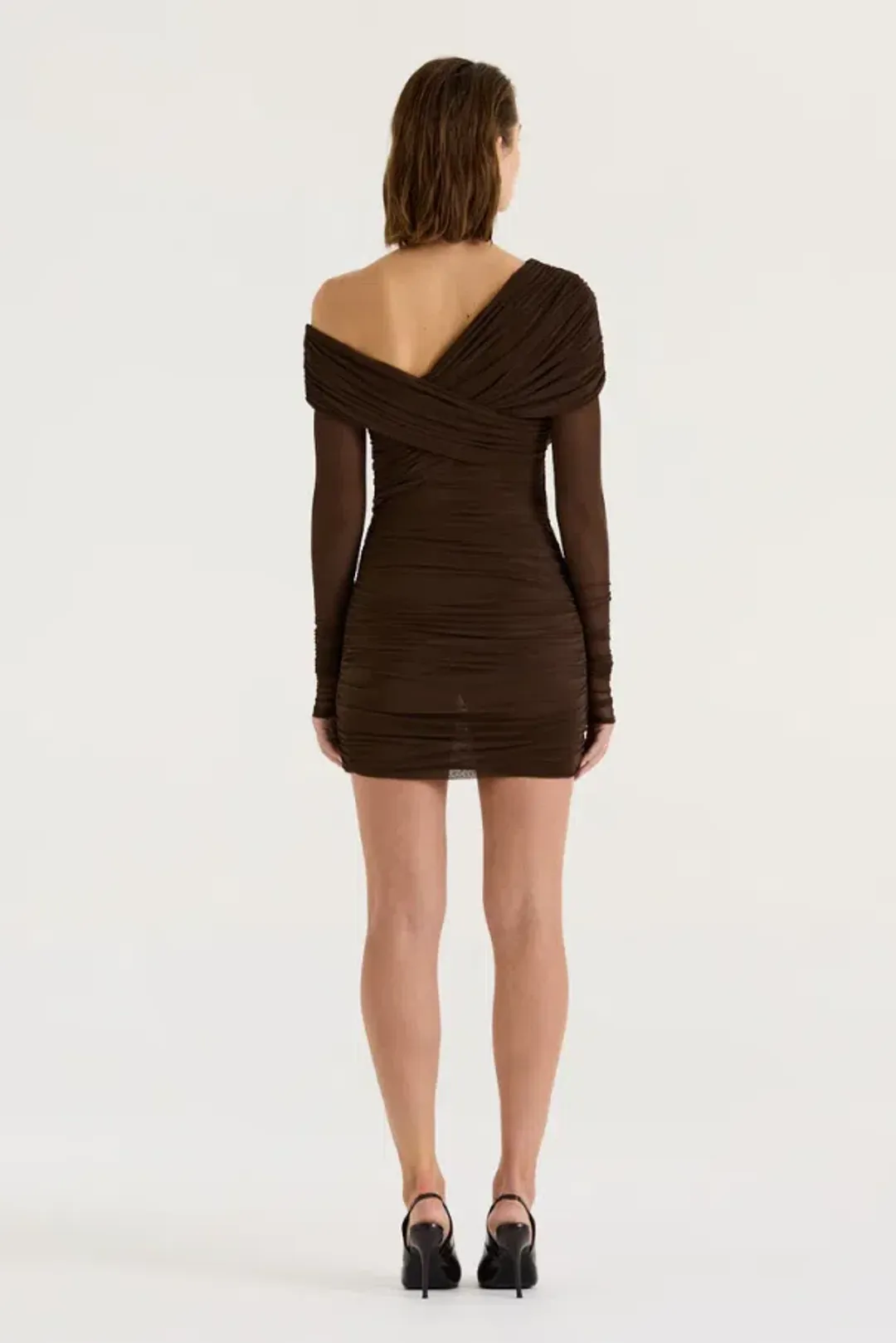 Henne Paris Mini Dress Chocolate Size AU 8 for rent on The Volte - main image