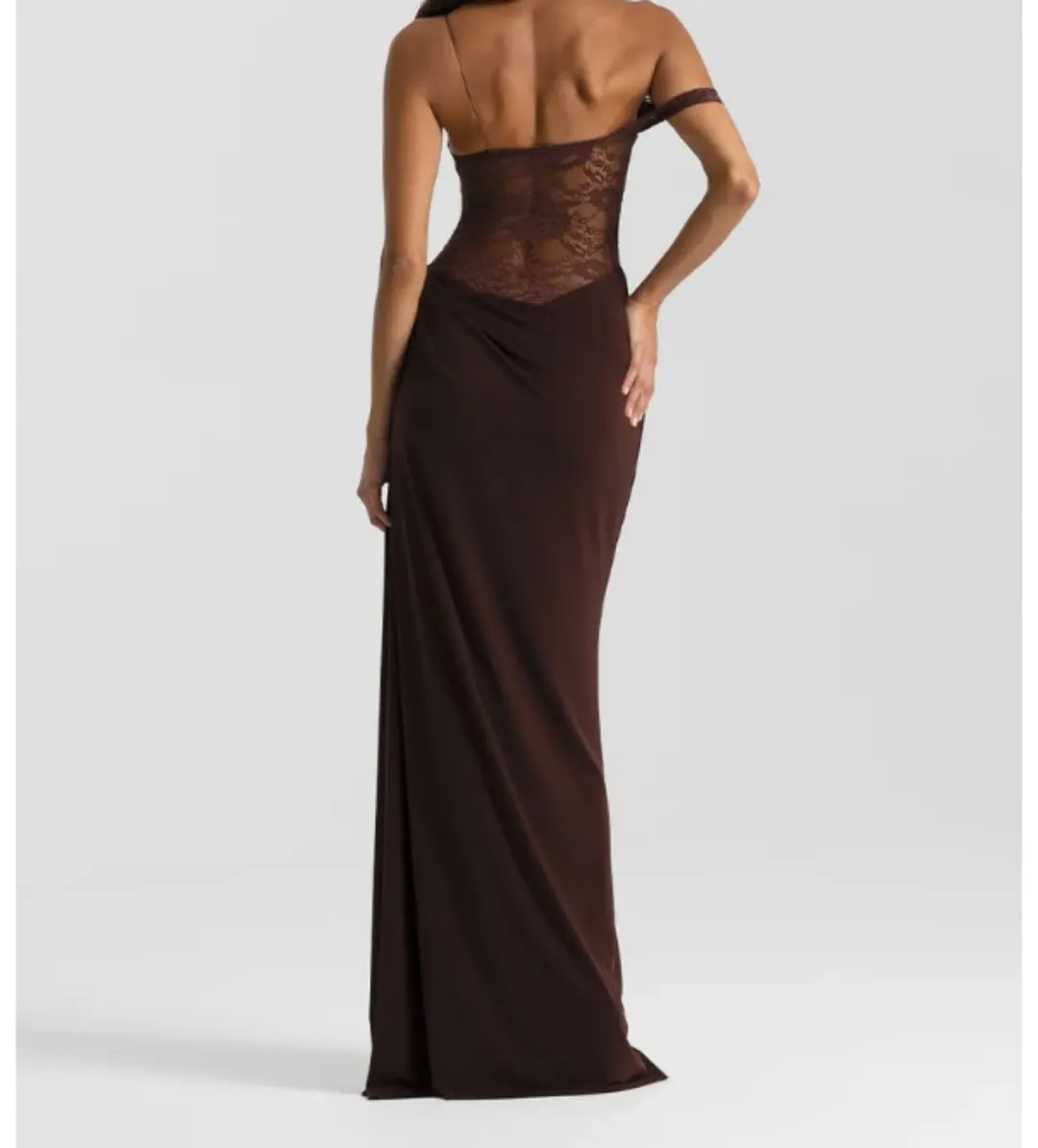 Natalie Rolt Sloane Maxi Dress Espresso Size 1/AU 8 for rent on The Volte - main image
