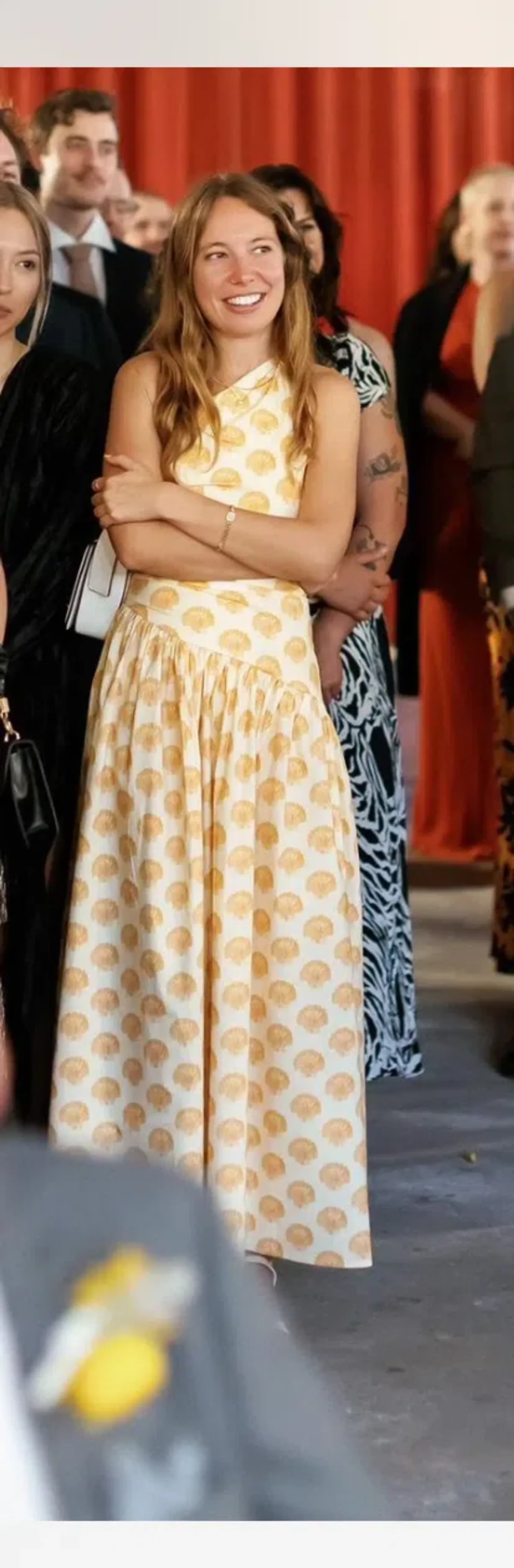 Pasduchas One Shoulder Cut Out Shell Dress Gold Size AU 6  - Image 1