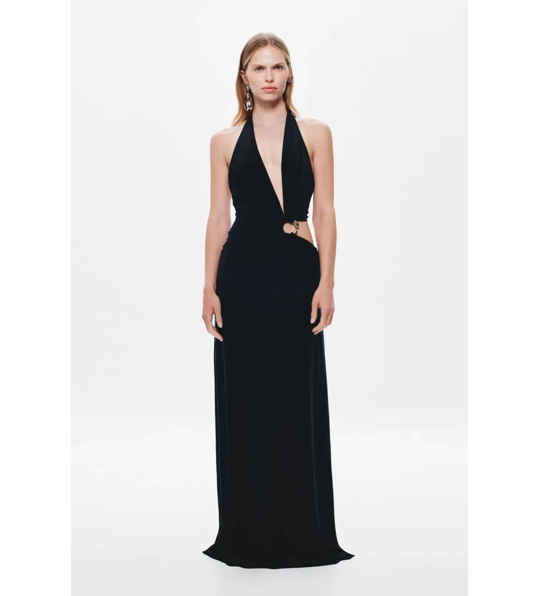 Misha Devon Cupro Maxi Dress in Black Size 8 for rent on The Volte - main image