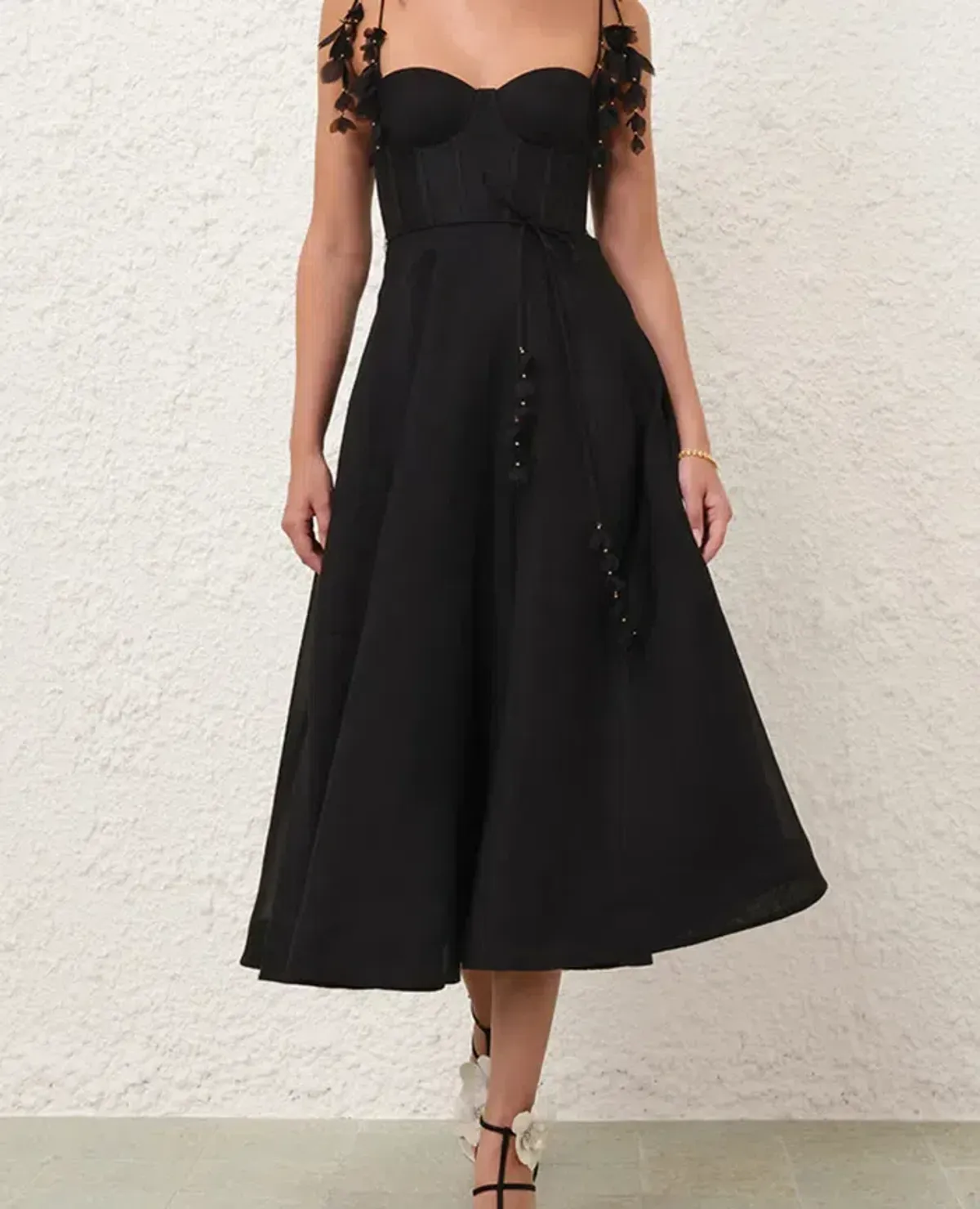 Zimmermann Natura Corset Midi Dress Black Size 3 - Image 1