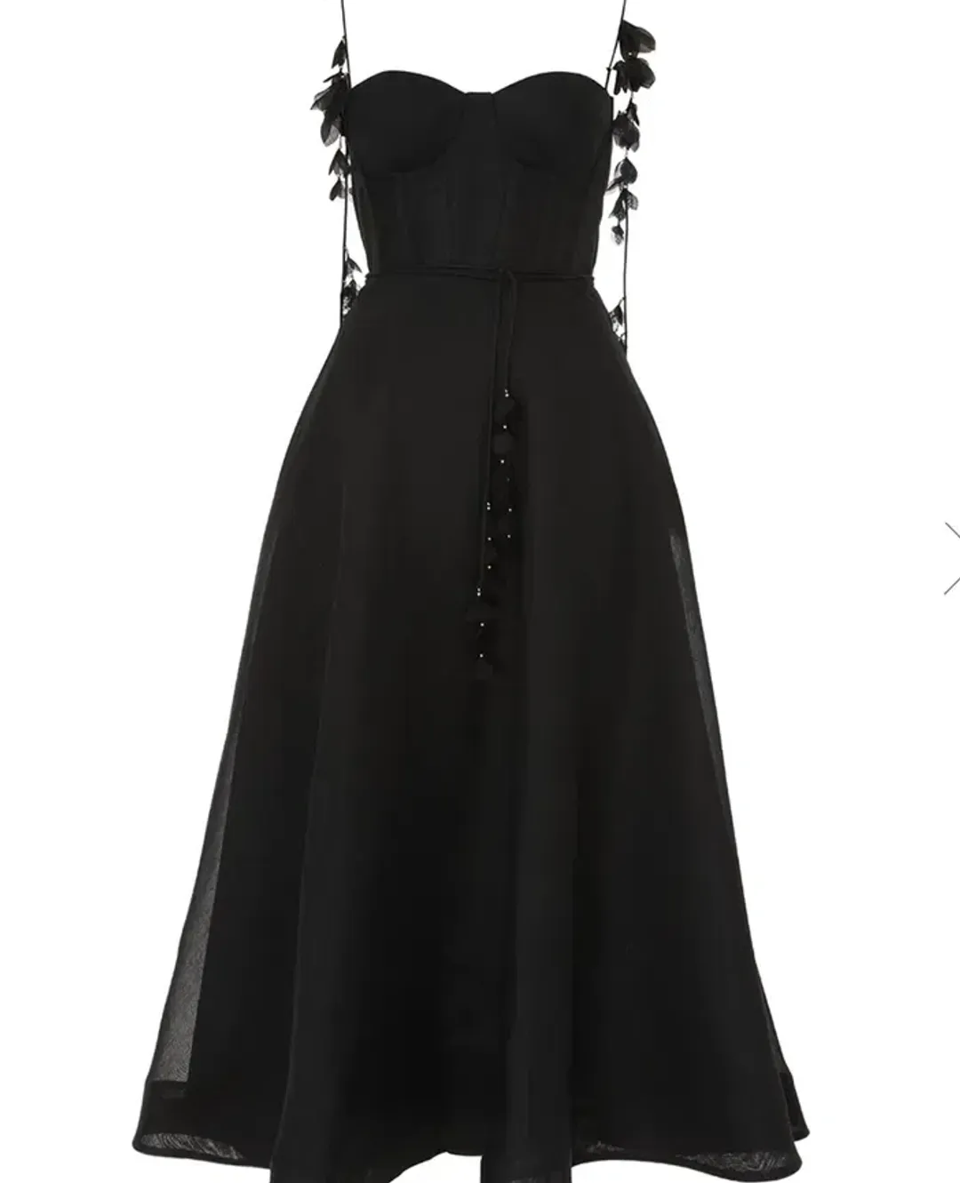 Zimmermann Natura Corset Midi Dress Black Size 3 for rent on The Volte - main image