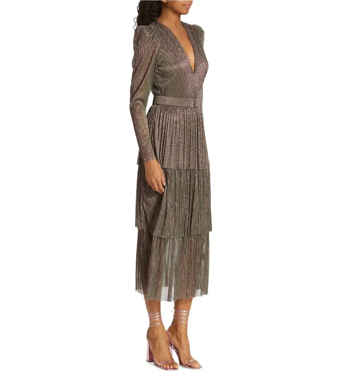 Sabina Musayev Carry Midi Dress in Green Blossom Size 6/XS for rent on The Volte - main image