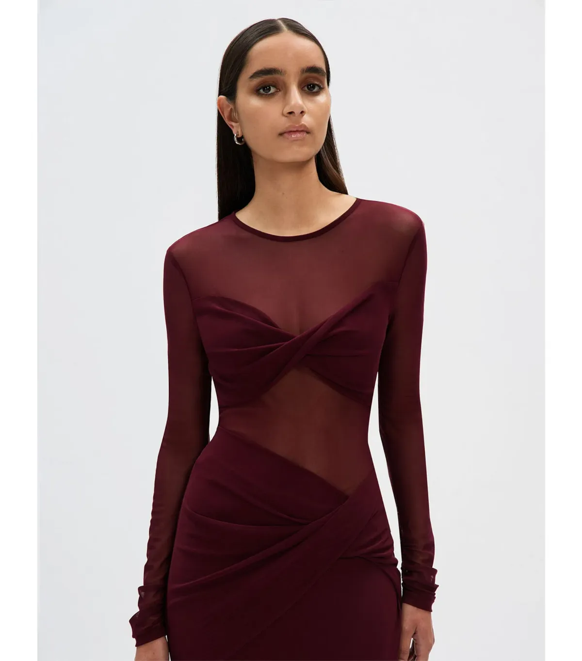 Misha The Abelia Mesh Maxi Dress in Berry Size 10 - Image 2