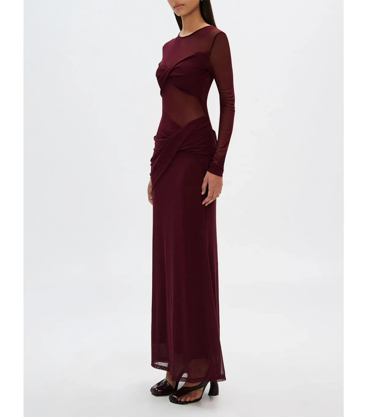 Misha The Abelia Mesh Maxi Dress in Berry Size 10 - Image 3