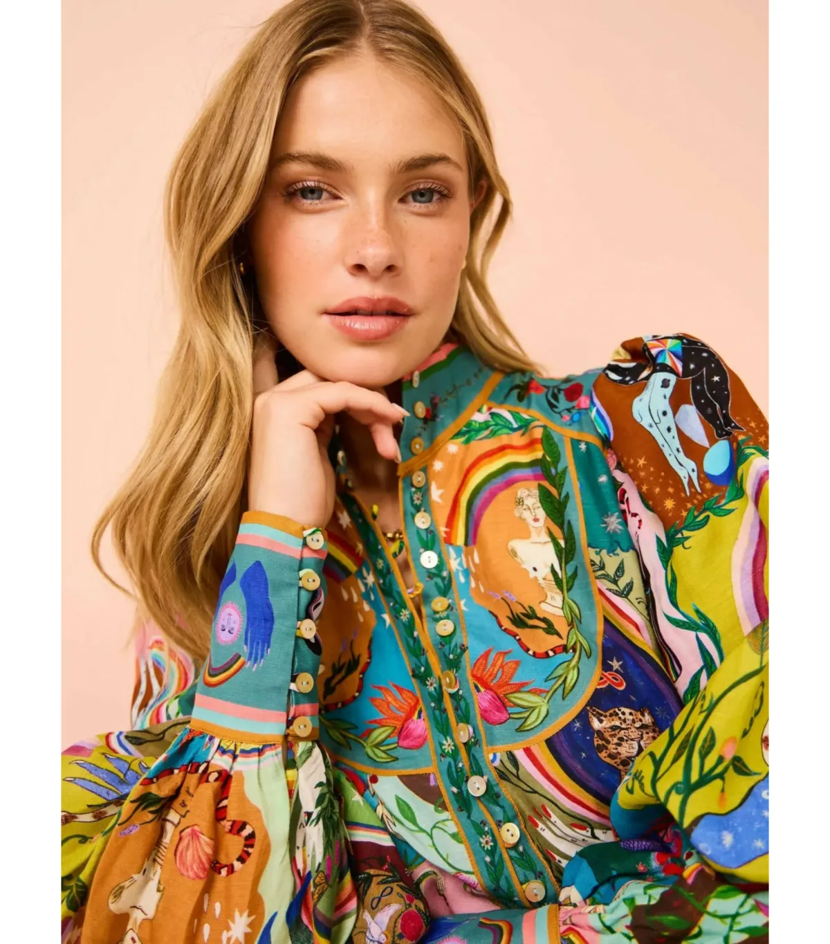 Alemais Evergreen Mini Dress in Multi Print Size AU 8  - Image 3