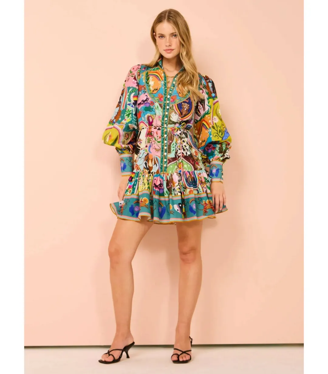 Alemais Evergreen Mini Dress in Multi Print Size AU 8  for rent on The Volte - main image