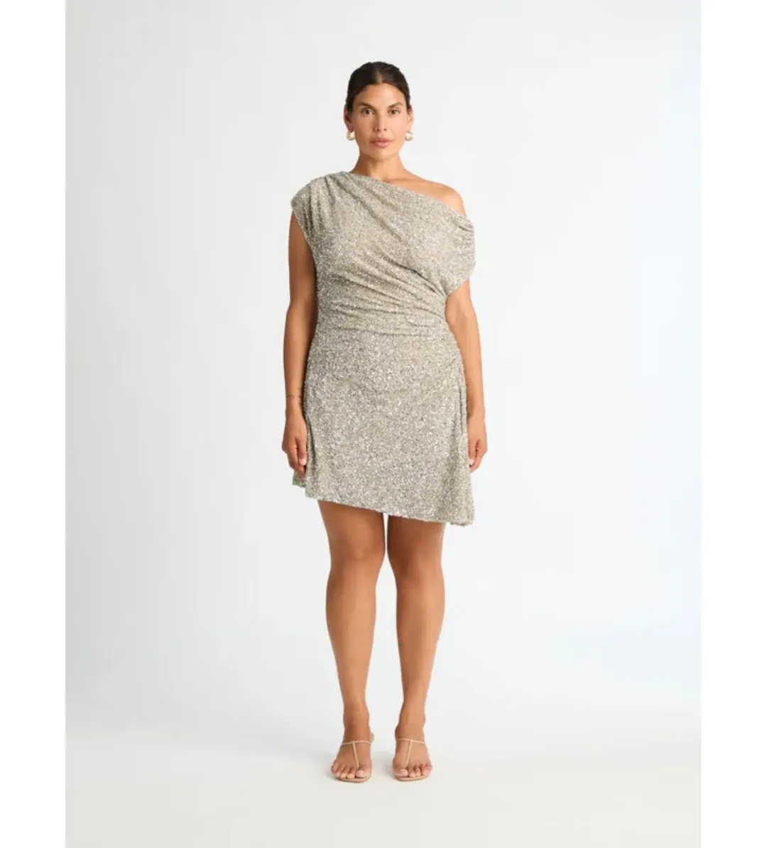 Sheike Glimmer Mini Dress Silver Size AU 14 for rent on The Volte - main image