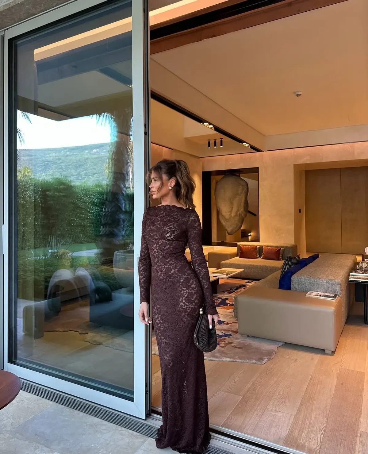 Arcina Ori Monet Maxi Dress Chocolate Brown Size 8/S - Image 4