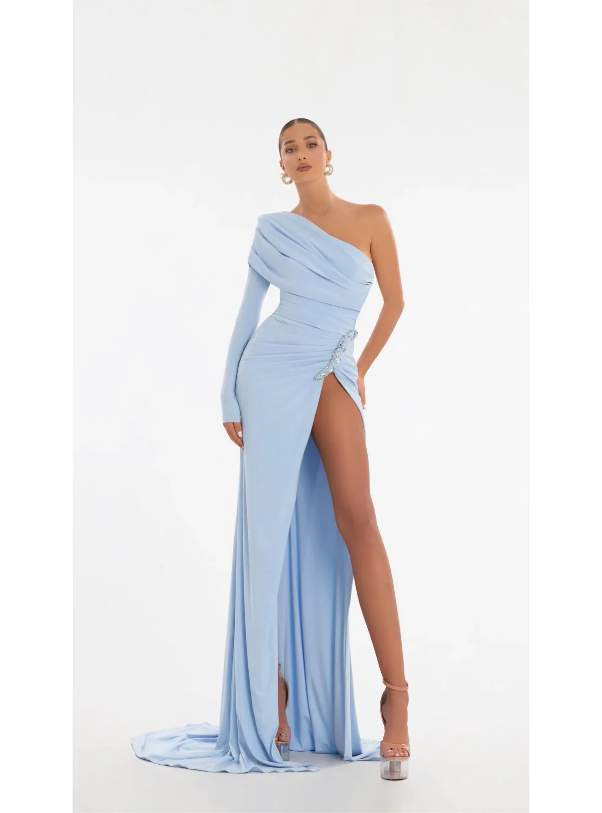 Albina Dyla Celeste Gown Baby Blue Size 8 - Image 1