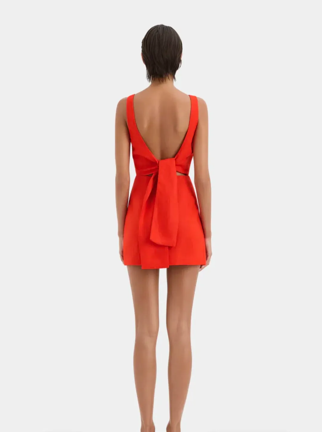 Sir Iris Linen Mini Dress Scarlet Size AU 10 for rent on The Volte - main image