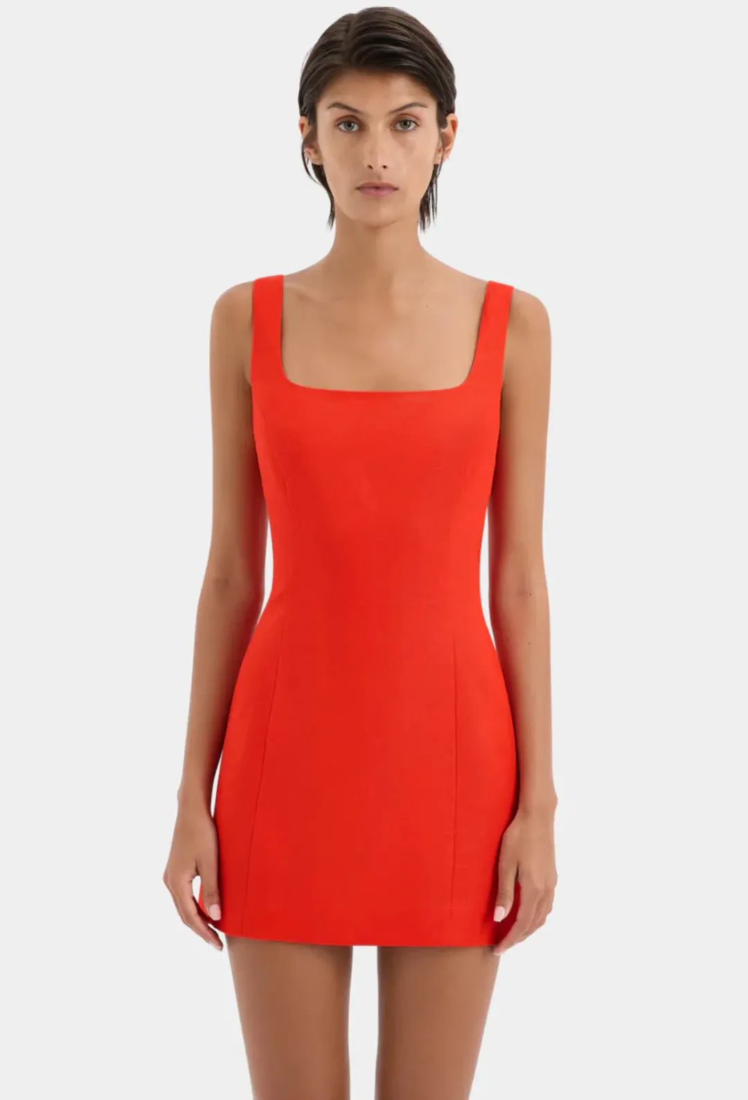 Sir Iris Linen Mini Dress Scarlet Size AU 10 for rent on The Volte - main image