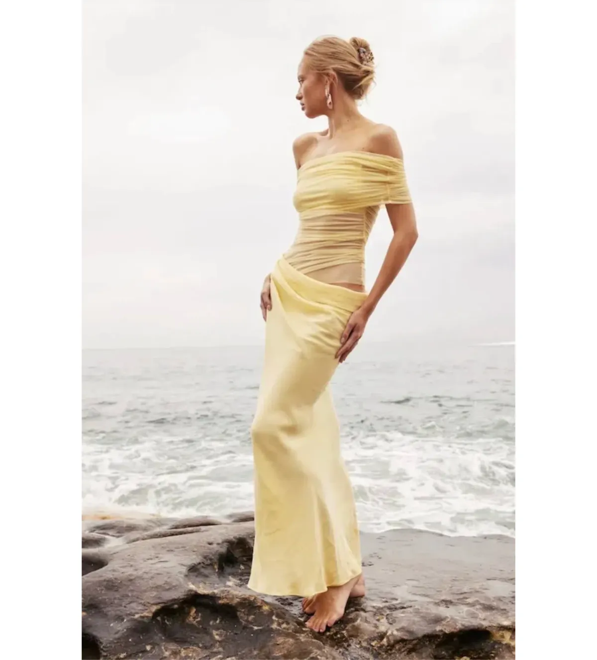 Benni Nico Off Shoulder Maxi Butter Size 10 - Image 2