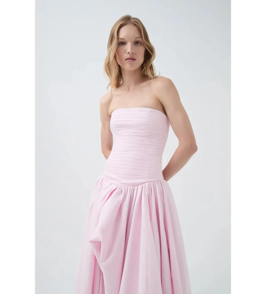 Aje Violette Bubble Hem Maxi Dress Pastel Pink Size AU 12 for rent on The Volte - main image