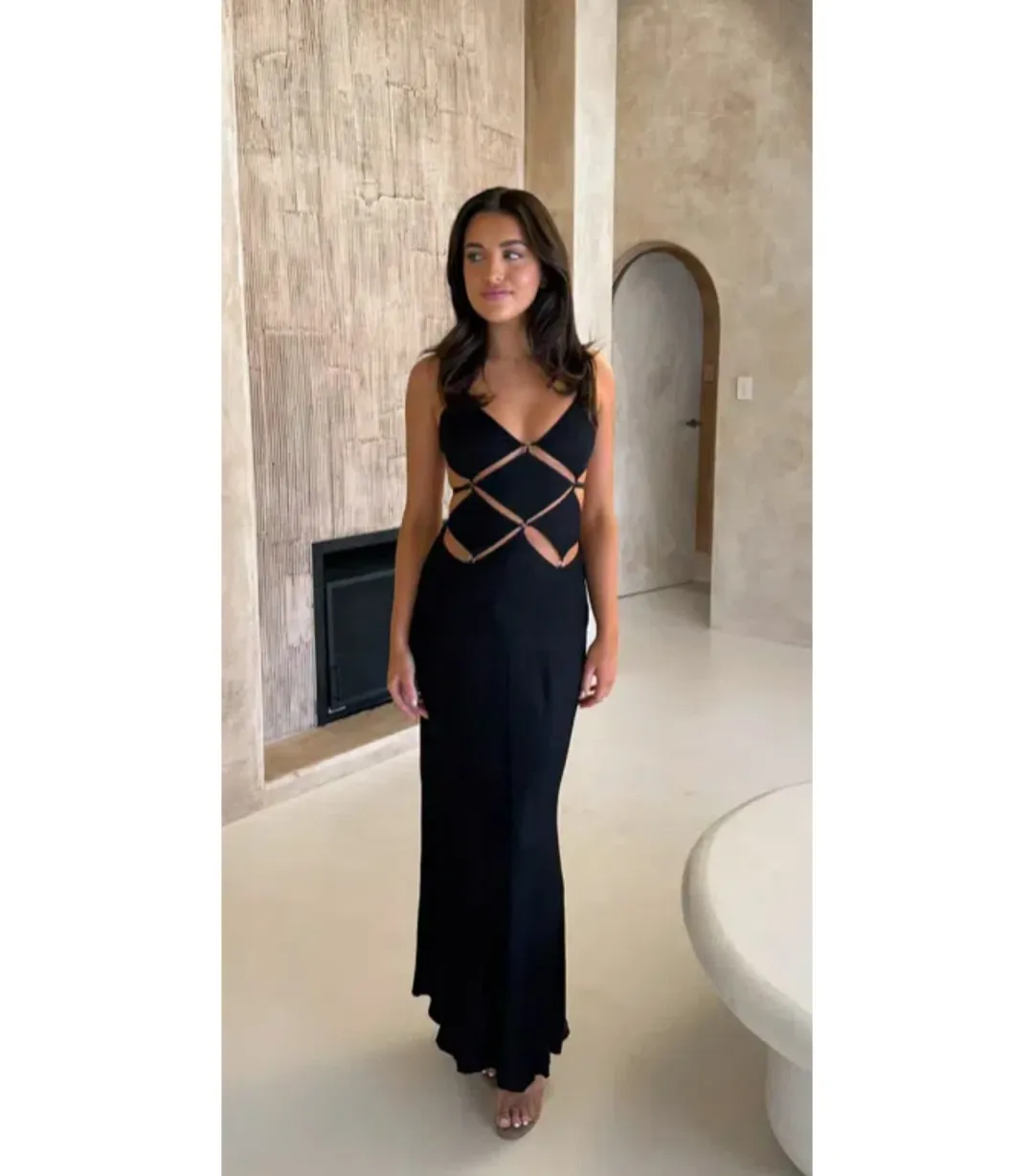 Bec & Bridge Diamond Cut Out Dress Black Size AU 12 for rent on The Volte - main image