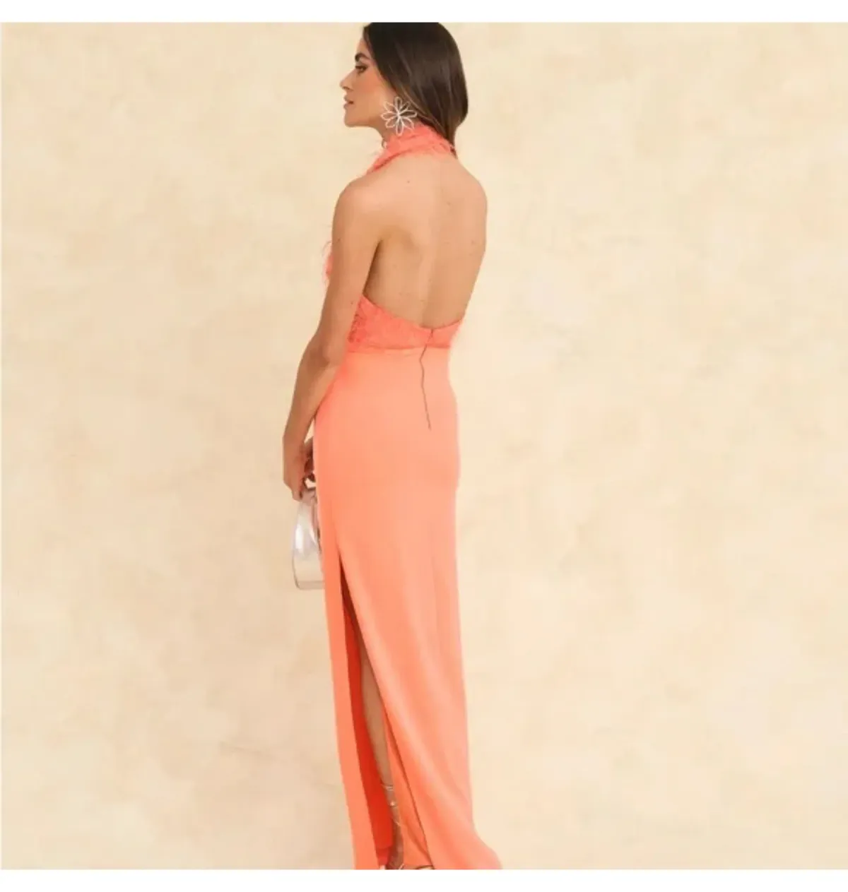 Lady Pipa Nara Maxi Dress Coral Size 6/XS - Image 3