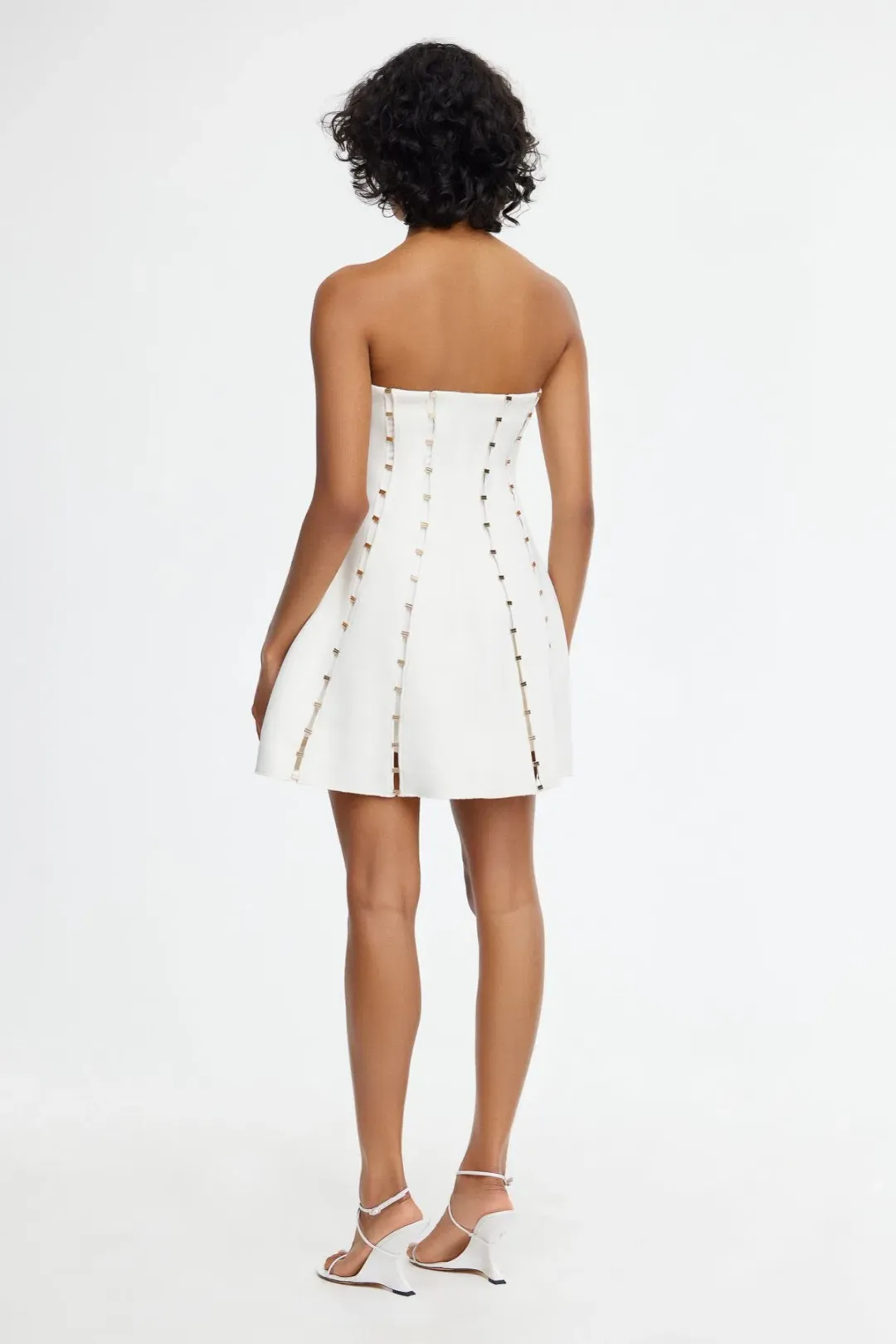 Acler Rossgreen Mini Dress in Ivory Size 8 for rent on The Volte - main image