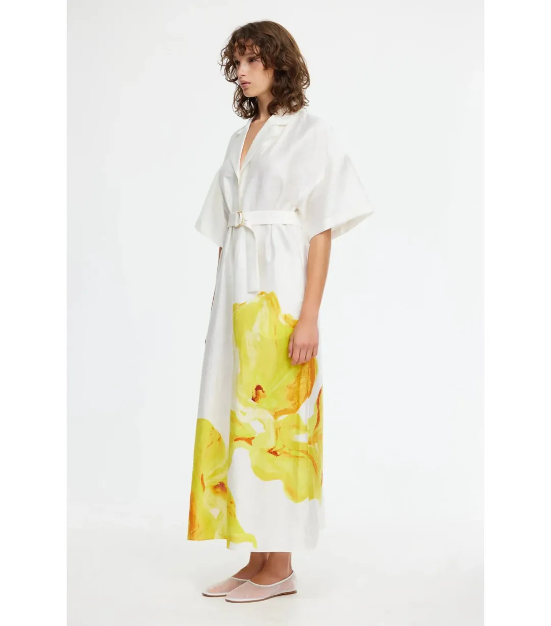 Acler Hawkesbury Midi Dress in Ivory Calla Lily Size AU 12 for rent on The Volte - main image