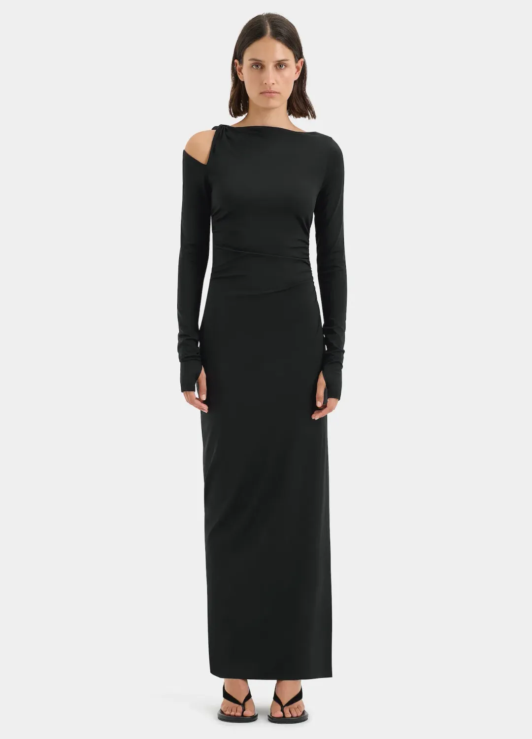 Sir the Label Elm Long Sleeve Midi Dress in Black Size 10 for rent on The Volte - main image