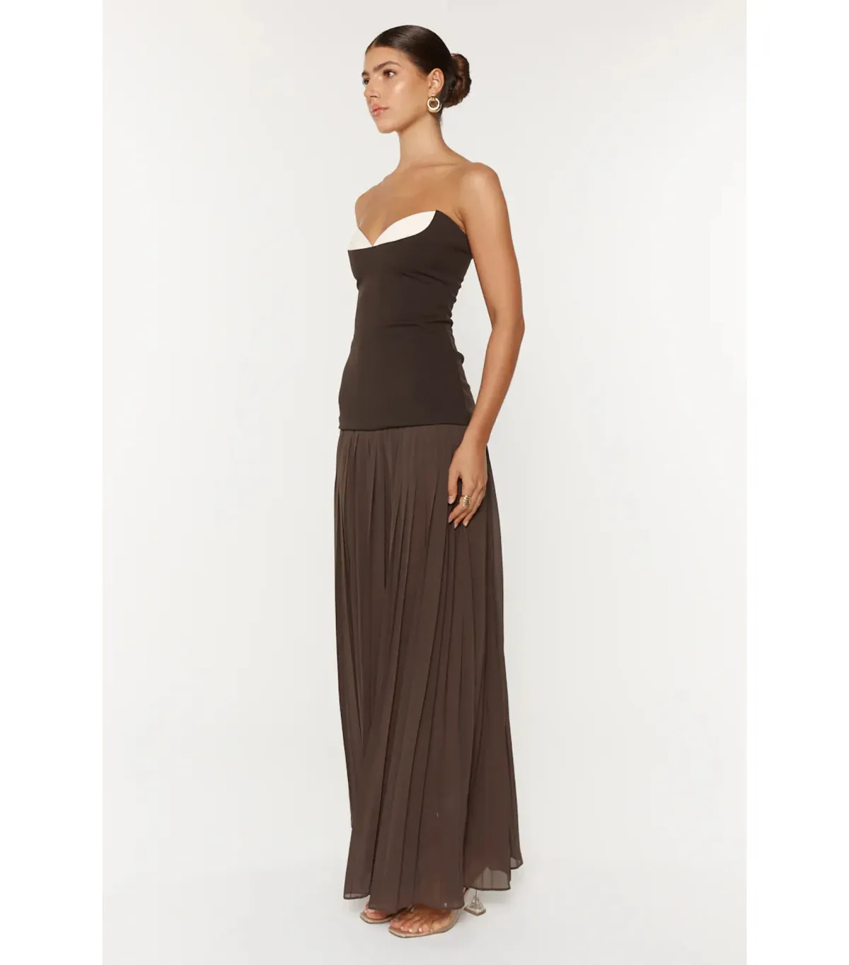 She is OLLÁ Nicolette Maxi Dress Espresso Size M / AU 10 - Image 2