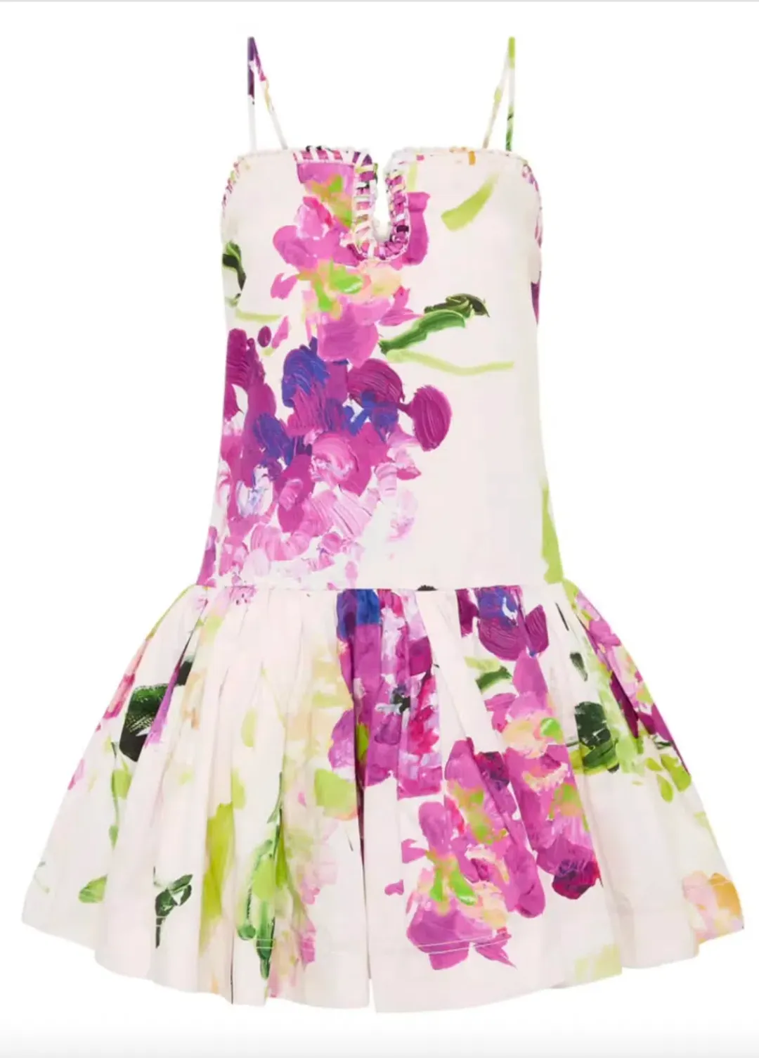Aje Willow Sweetheart Mini Dress Floral Wild Hydrangea Size 8 for rent on The Volte - main image