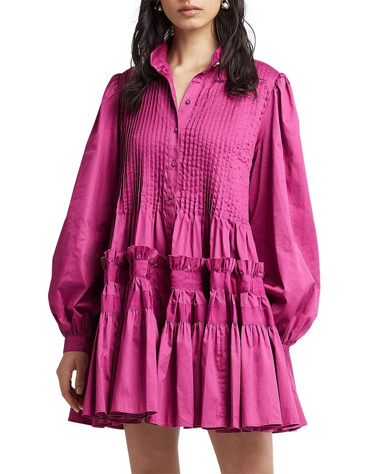 Aje Run Free Smock Mini Dress in Magenta Size AU 8 - Image 1