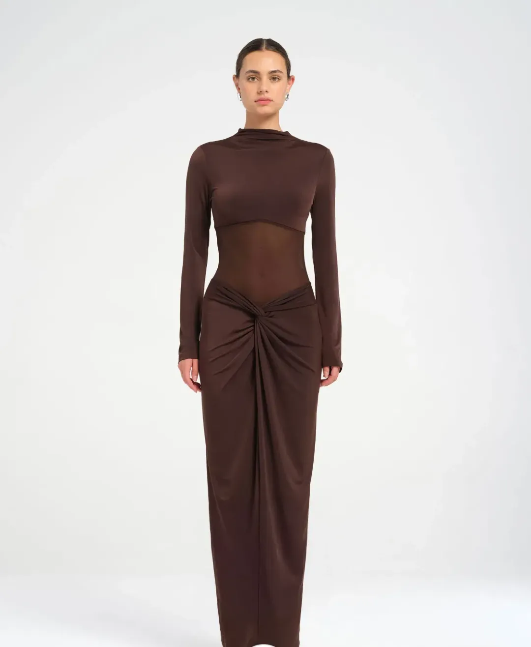 BENNI Dora Maxi Dress  Chocolate Size S AU 8 for rent on The Volte - main image