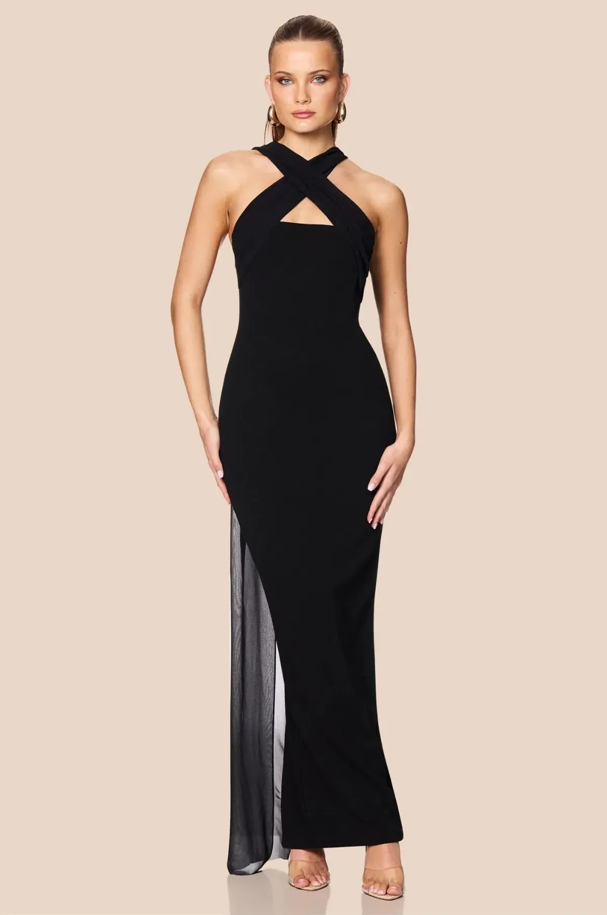 Love Nookie Zephyr Gown Maxi Black Size AU 8 - Image 1