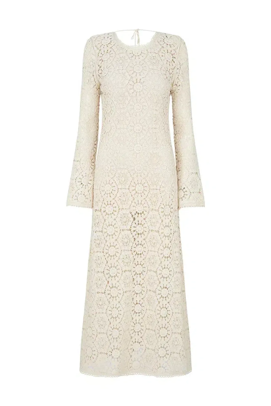 Spell Helena Crochet Lace Midi Dress Cream Size L AU 12 for rent on The Volte - main image