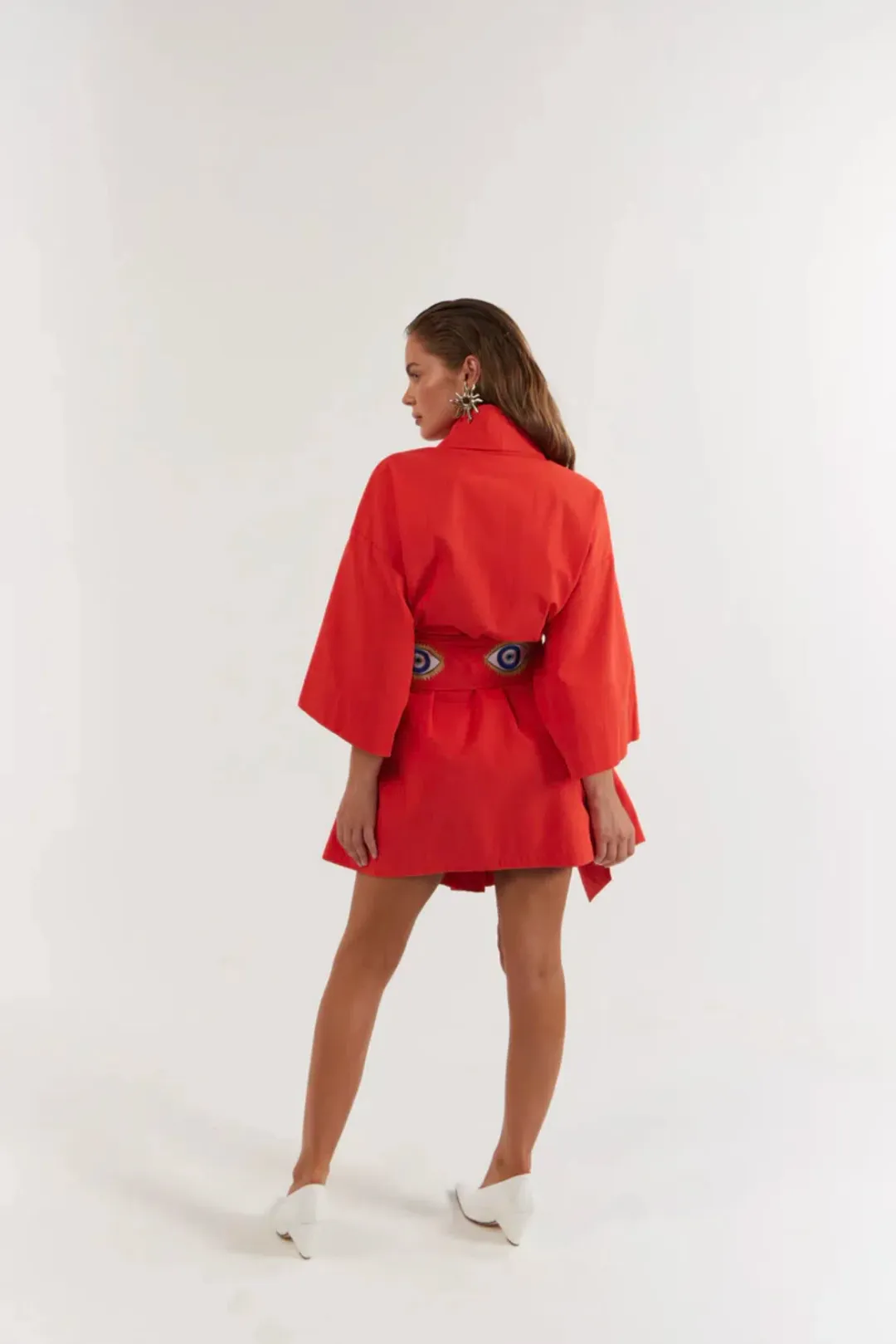 La Bohme Girls Nirvana Robe Dress Tangerine Evil Eye Size S-M  6-12 for rent on The Volte - main image