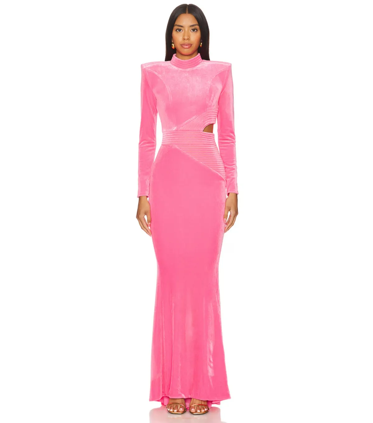 Zhivago Message to Love Maxi Gown Neon Pink Velvet Size AU 6 - Image 1