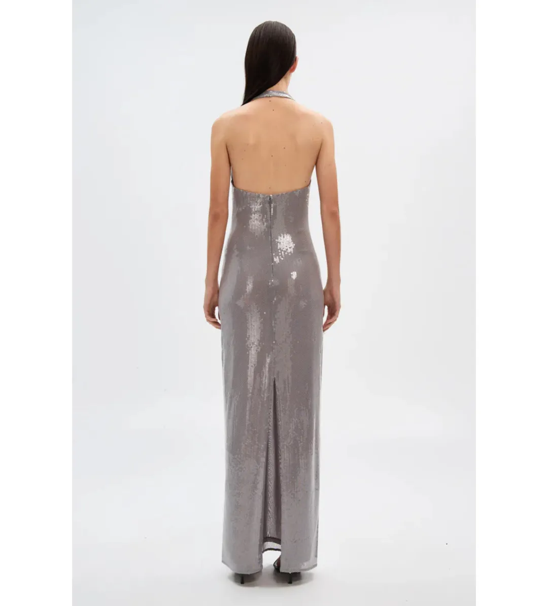 Misha Alusia Sequin Dress Silver Size 10/M for rent on The Volte - main image