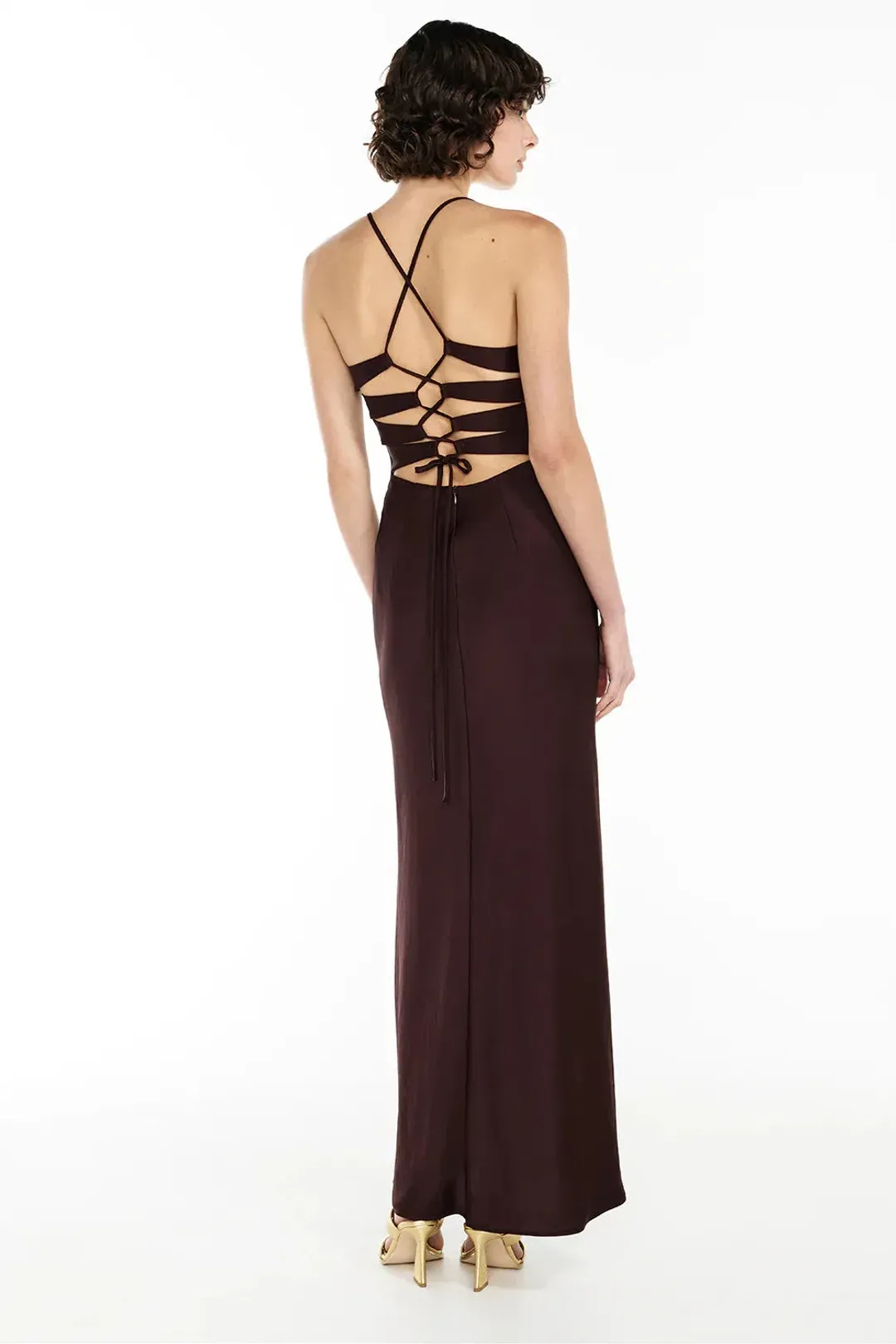 Manning Cartell Time to Shine Slip Maxi Dress Truffle Size AU 8 for rent on The Volte - main image