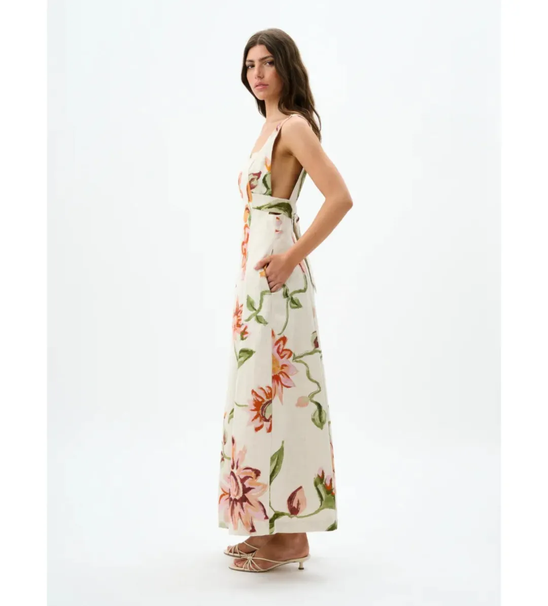 Roame Isolde Maxi Dress Raphia Bloom One Size for rent on The Volte - main image