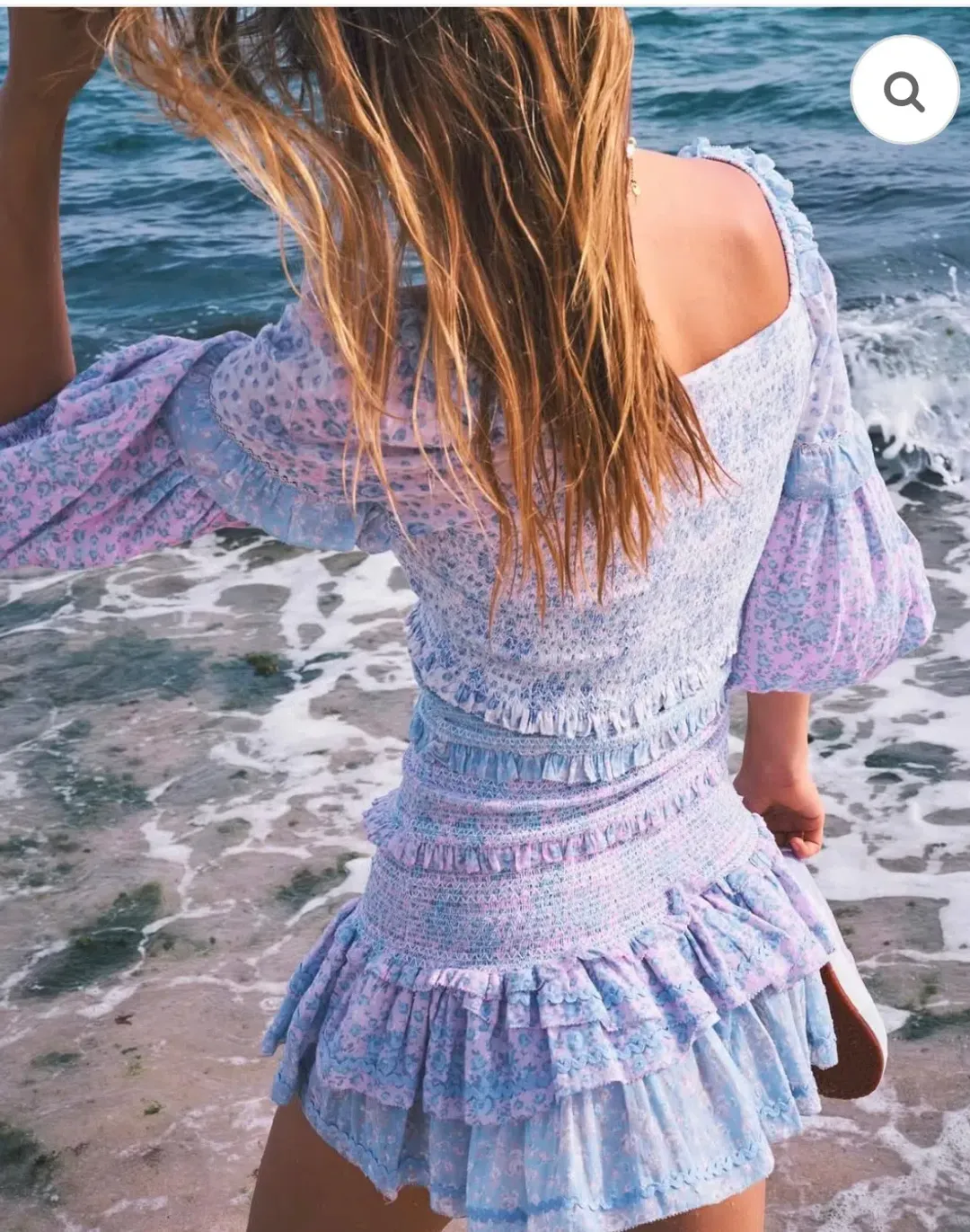 LoveShackFancy Ensley Mini Dress Blue for rent on The Volte - main image