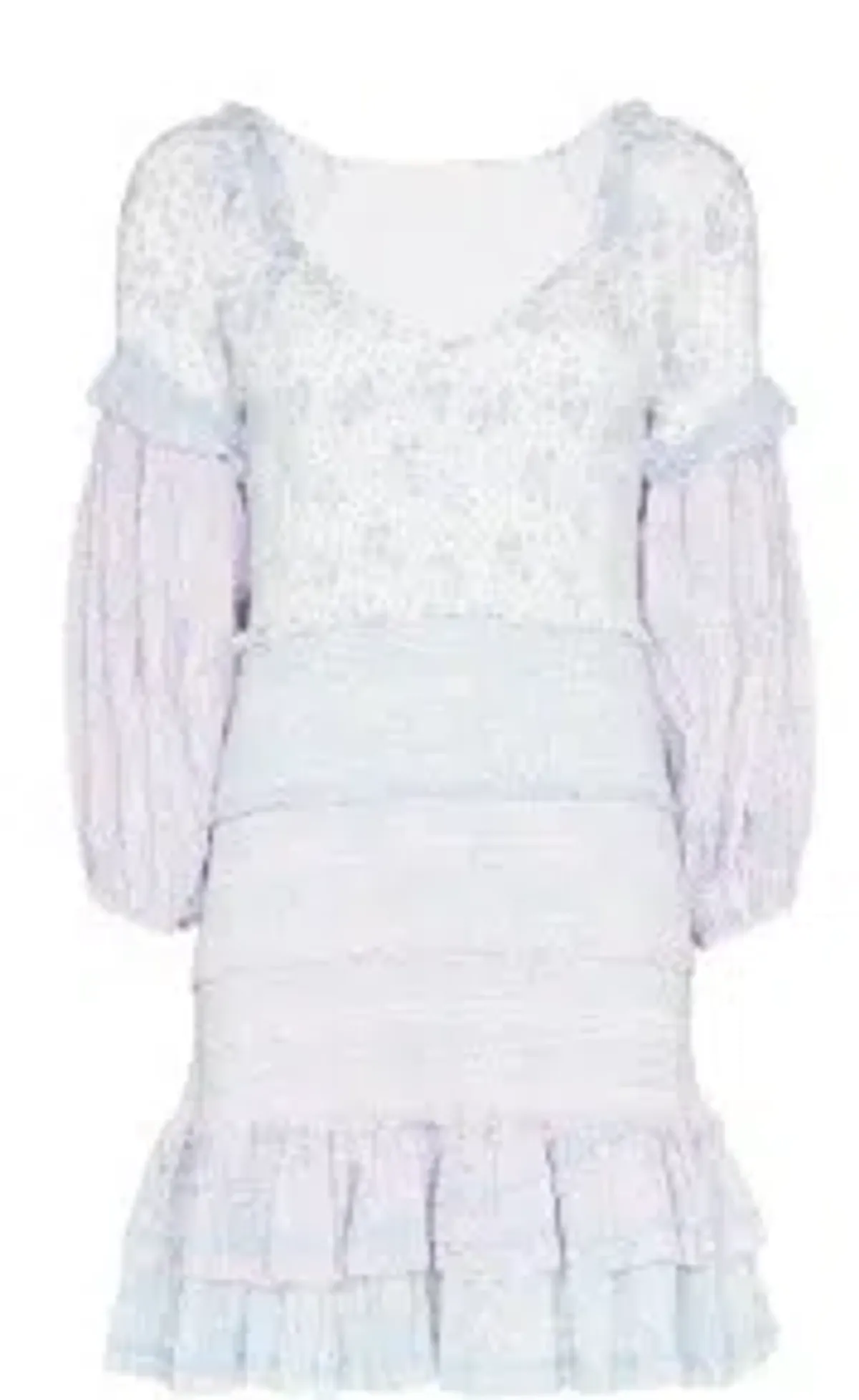 LoveShackFancy Ensley Mini Dress Blue - Image 4