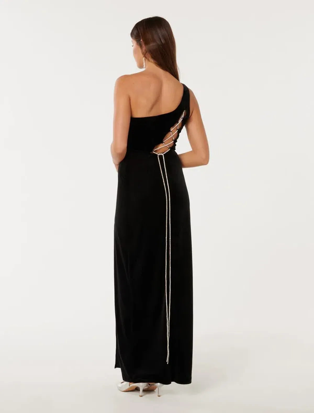 Forevernew  Beverley  Velvet Maxi Dress Black Size 12  - Image 2