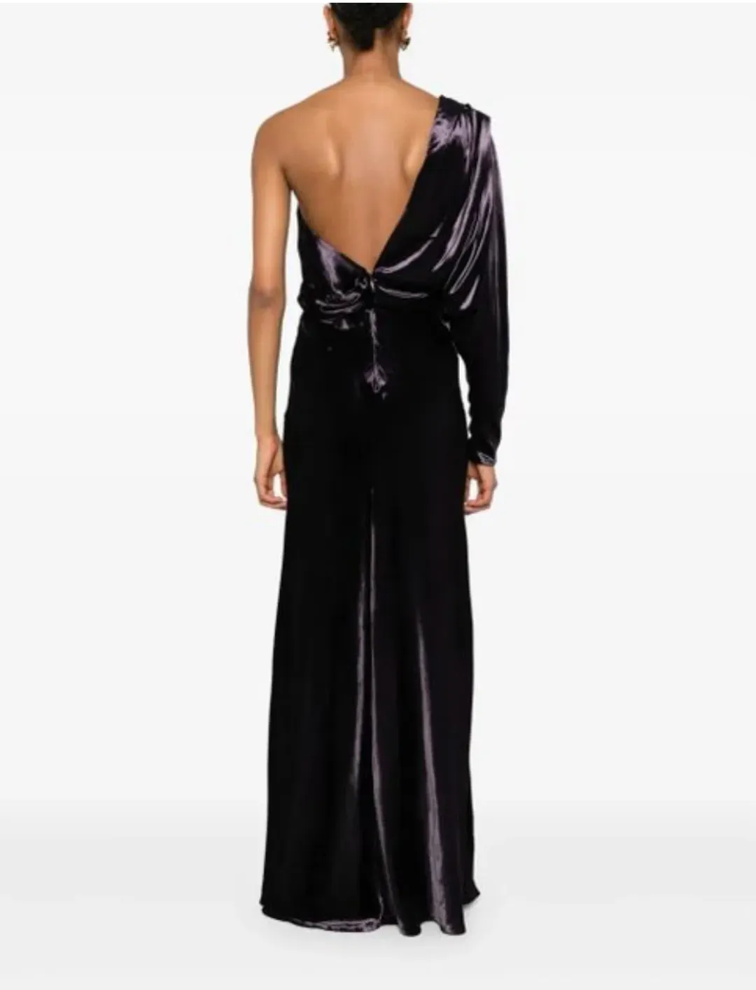 Zimmermann Illustration Asymmetric Gown Maxi Aubergine Size AU 12 for rent on The Volte - main image